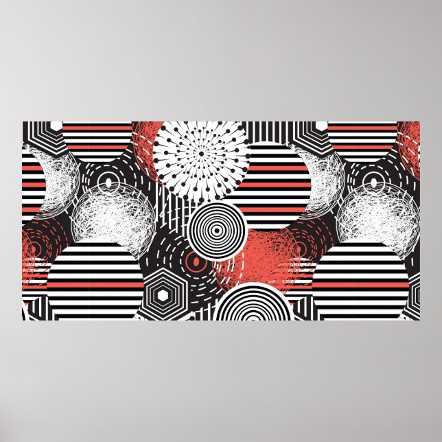 Póster Graphic vintage and illustration with abstract ele (Frente)