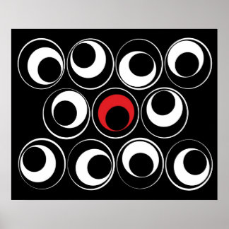Póster Graphical Spheres in Red