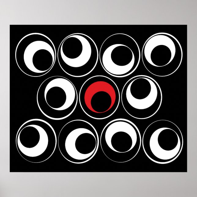 Póster Graphical Spheres in Red (Frente)