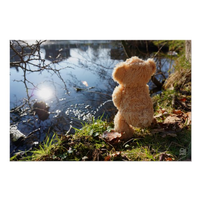 Póster Grappige beer die ondeugend plast. (Anverso)