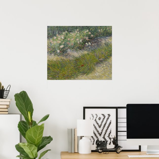 Póster Grasa y mariposas por Vincent van Gogh (Oficina en casa)