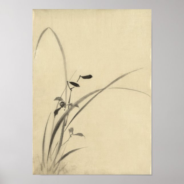 Póster Grasas, Bella Artes japonés de Hokusai (Frente)