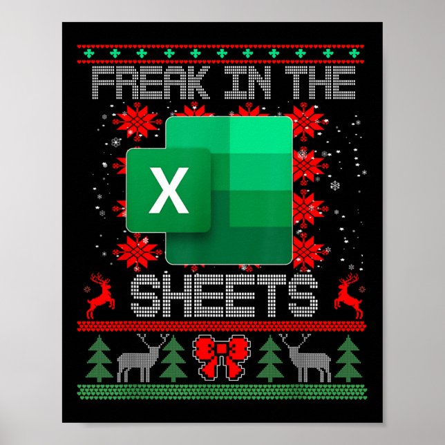 Póster Grasas En Las Hojas De Cálculo De Excel Fea Christ (Frente)