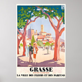 Póster Grasse Ciudad de las Flores y los Perfumes Francia