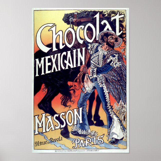 Póster Grasset Eugène Samuel 1892 Chocolat Mexicain (Frente)