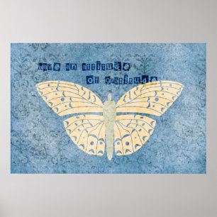 Póster Gratitud Actitud Mariposa