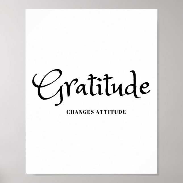Póster Gratitud Cambios Actitud Acción Acción de Gracias  (Frente)