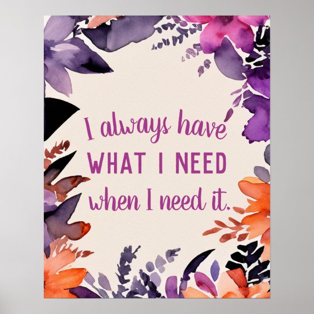 Póster Gratitud de cita inspiradora Motivación mágica (Frente)