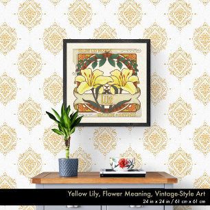 Póster Gratitud de la flor de amarillo Lily Victorian Fel