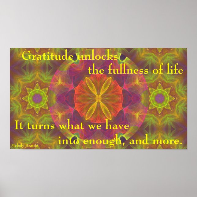 Póster "Gratitud... suficiente y más" Poster (Frente)