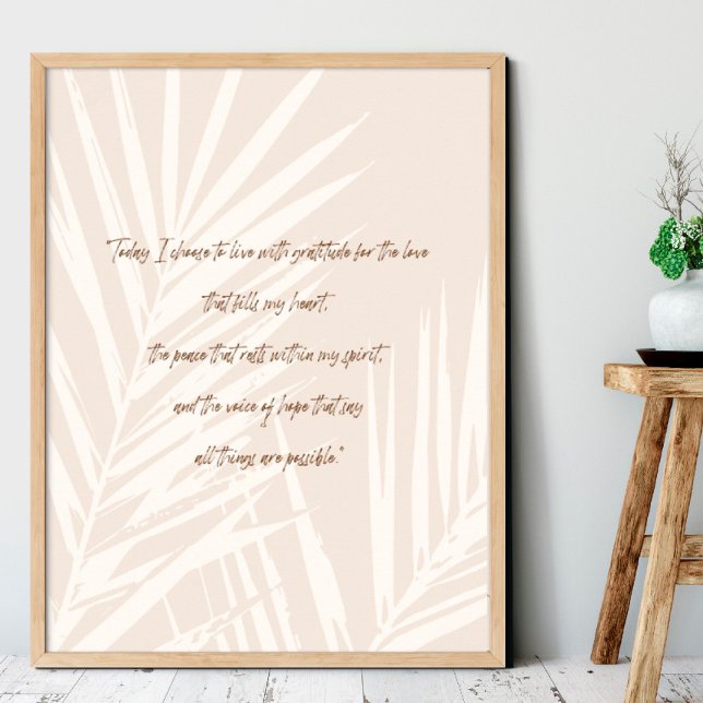 Póster Gratitude Cita el boho Minimalismo (
I wish you happiness))))