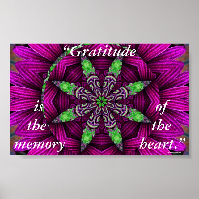 Póster Gratitude Floral Kaleidoscopic Mandala Poster (Frente)