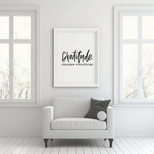 Póster Gratitude Hand Lettered Poster