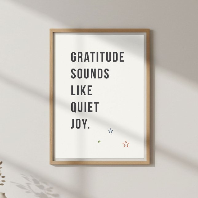 Póster Gratitude Minimal Quote, Mindful Living (Subido por el creador)
