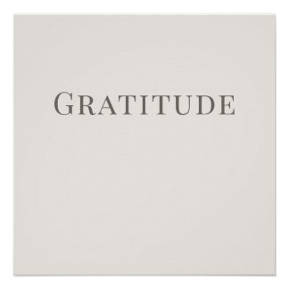 Póster Gratitude – Minimal Typography Wall Art