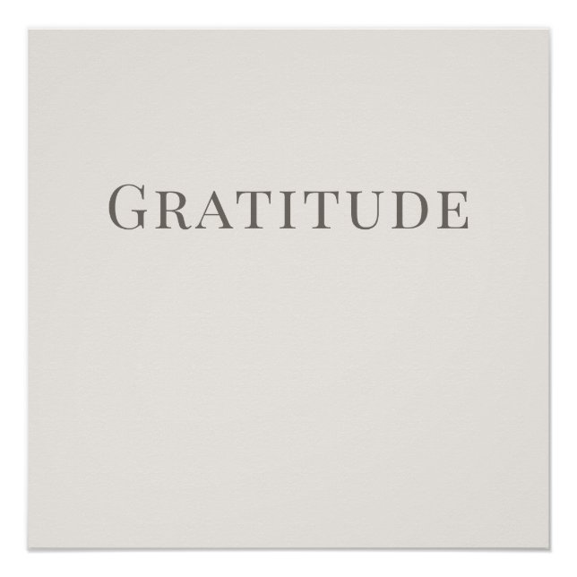 Póster Gratitude – Minimal Typography Wall Art (Anverso)