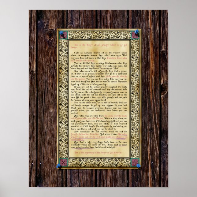 Póster Gravedad del gato - Imprimir o Poster (Frente)