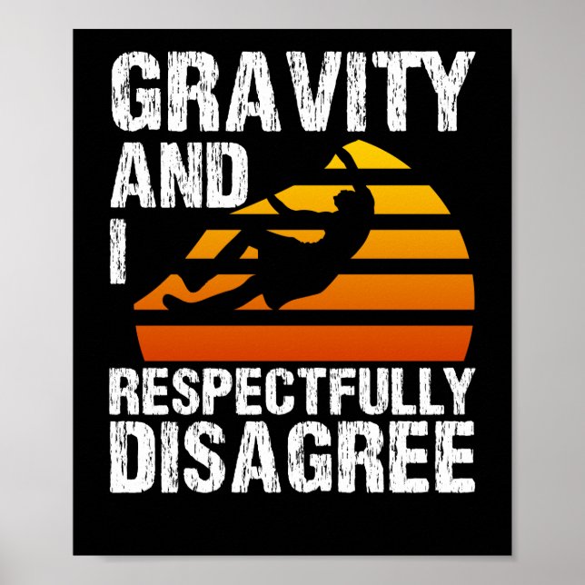 Póster Gravedad del montañismo rockero escalando (Frente)