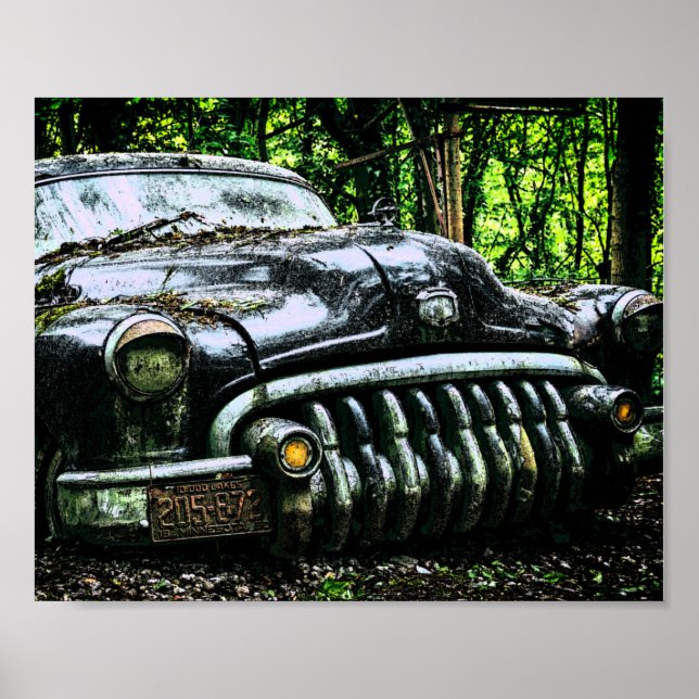 Póster Graveyard para coches clásicos | Buick Roadmaster (Frente)