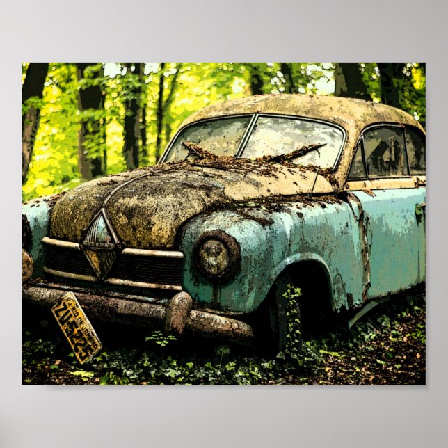 Póster Graveyard para coches clásicos | Hansa Borg Ward (Frente)