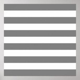 Póster Gray and White Stripes