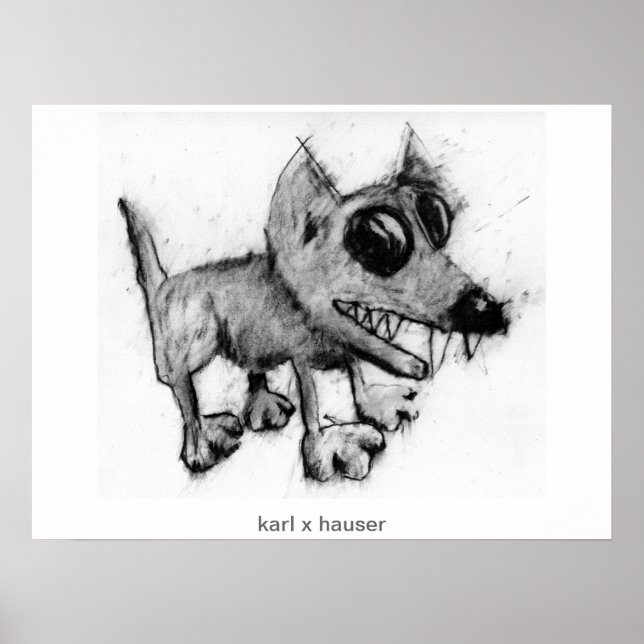 Póster gray dog with teeth (Frente)