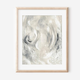 Póster Gray Ivory Contemporary Abstract Art Poster