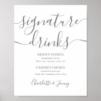 Gray Signature Script Signature Drinks Sign
