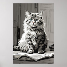 Póster Gray Tabby Cat