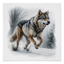 Póster Gray Wolf Animal Art
