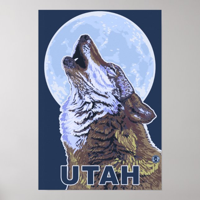 Póster Gray Wolf HowlingUtah (Frente)