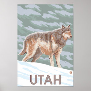 Póster Gray Wolf StandingUtah