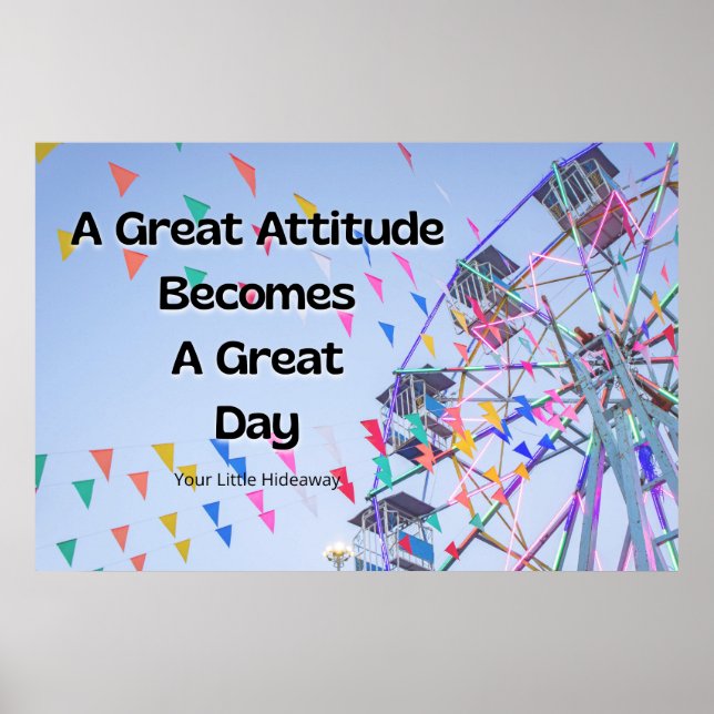 Póster "Great Attitude" Positive Quotation  (Frente)