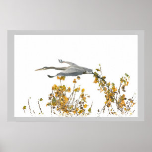 Póster Great Blue Heron Birds Wildlife Animals