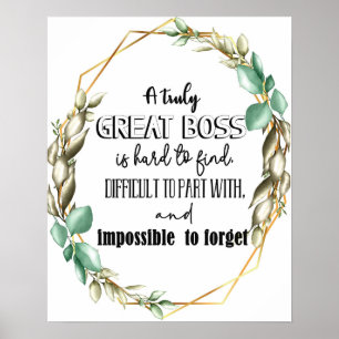 Póster Great Boss Gold Scripture  Poster
