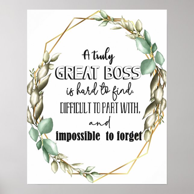 Póster Great Boss Gold Scripture  Poster (Frente)
