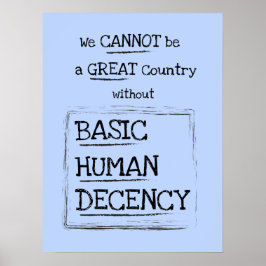 Póster Great Country Basic Human Decency Blue