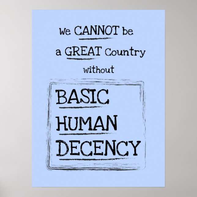 Póster Great Country Basic Human Decency Blue (Frente)