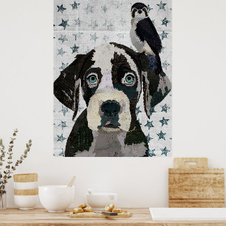 PÓSTER GREAT DANE AND FALCON