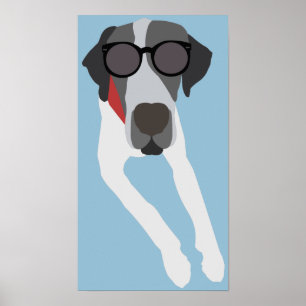 Póster Great dane con el poster de las gafas de sol