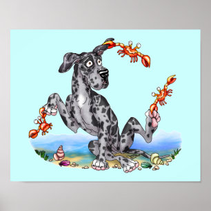 Póster Great Dane Kinda Crabby Merle UC