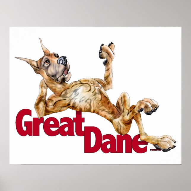 Póster Great Dane Laid Back Brindle (Frente)