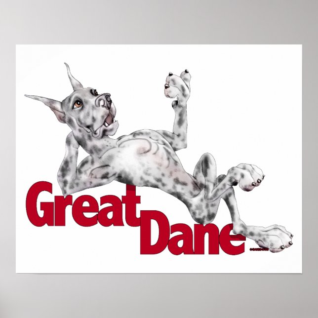 Póster Great Dane Laid Back Merle (Frente)
