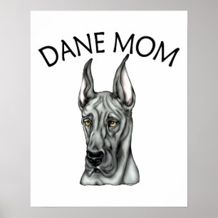 Póster Great Dane Mom Black