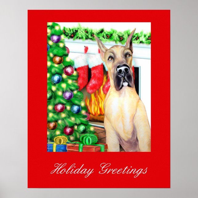 Póster Great Dane Stockings Fawn (Frente)