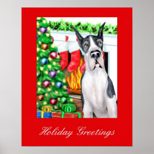Póster Great Dane Stockings Mantle