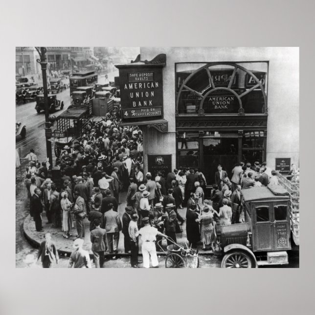 PÓSTER GREAT DEPRESSION BANK RUN 1931 (Frente)