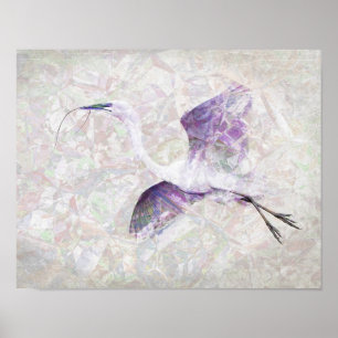 Póster Great Egret Digital Art Poster