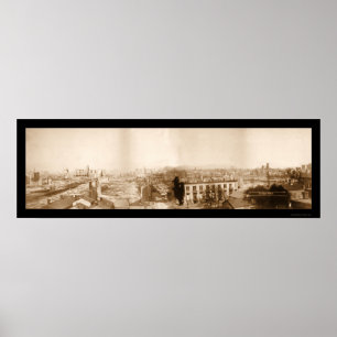 Póster Great Fire Chicago Photo 1871