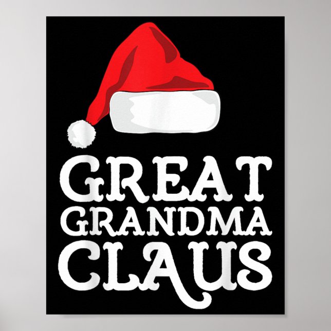 Póster Great Grandma Claus Christmas Santa's Hat Pajama F (Frente)